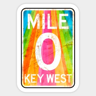 Copy of Mile 0 Key West Florida A1A Rainbow Sticker